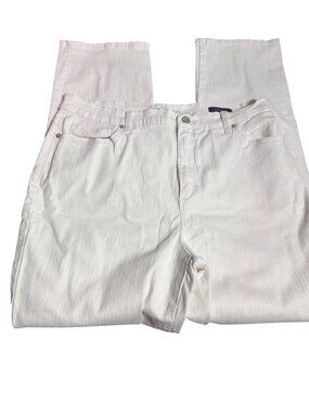 Gloria Vanderbilt White Amanda Jeans All Around Slimming Effect Rhinestones Sz 1